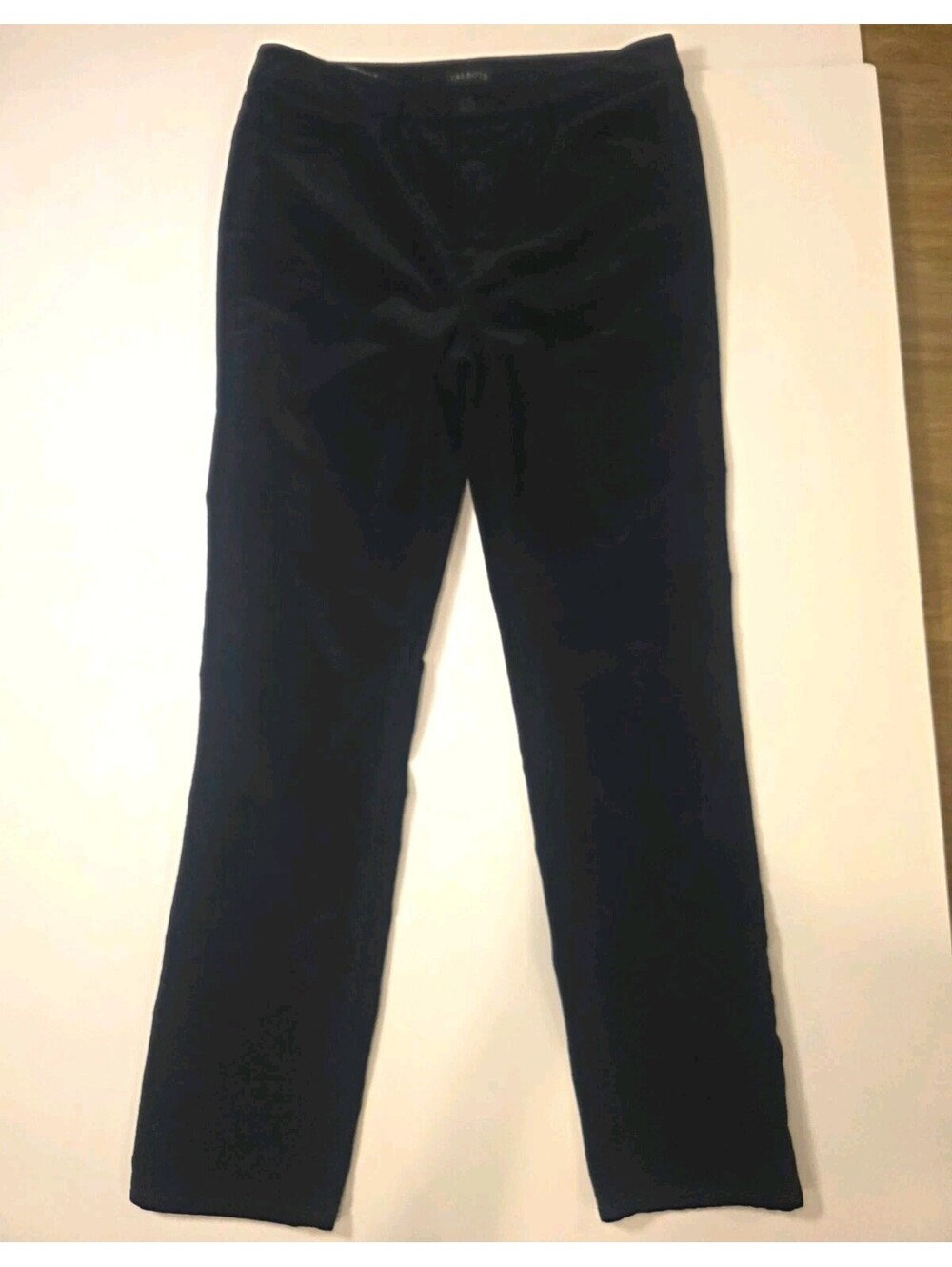 Talbots Velveteen Straight Leg Pants Black Petite Size 4P